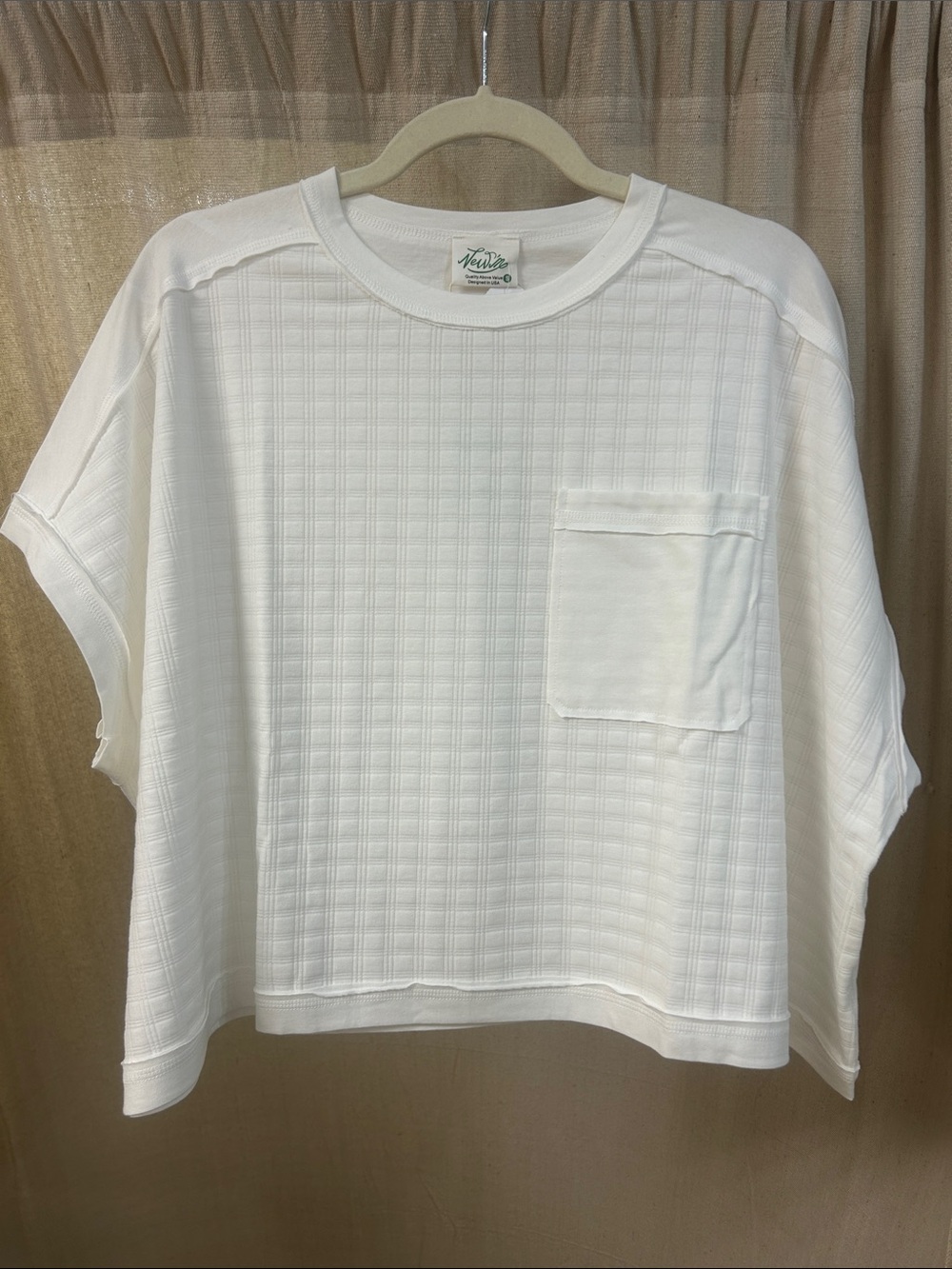 White Knit Textured Pocket Tee - Very J